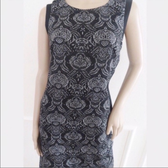 GRACE ELEMENTS BLACK BAROQUE SHEATH DRESS SIZE 8 NWT - Picture 3 of 8